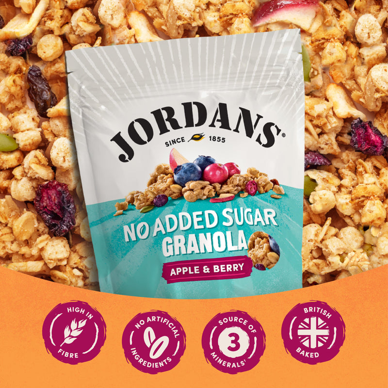 Jordans No Added Sugar Apple and Berry Granola, imported from the UK