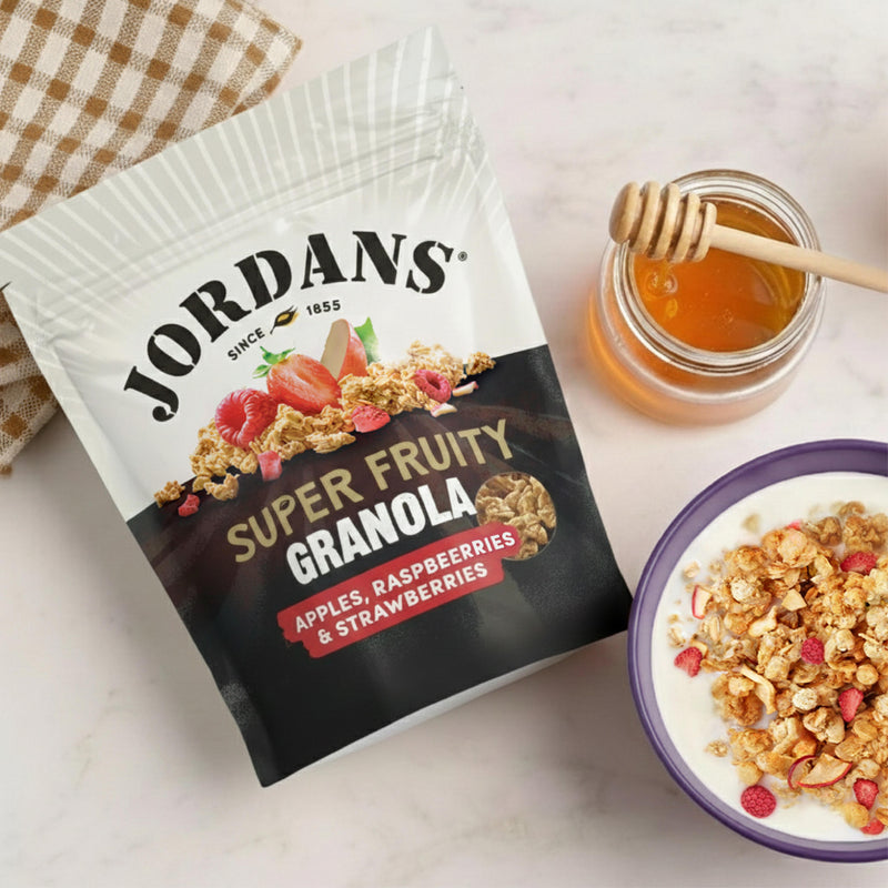 Jordans Super Fruity Granola breakfast cereal 500g, UK version