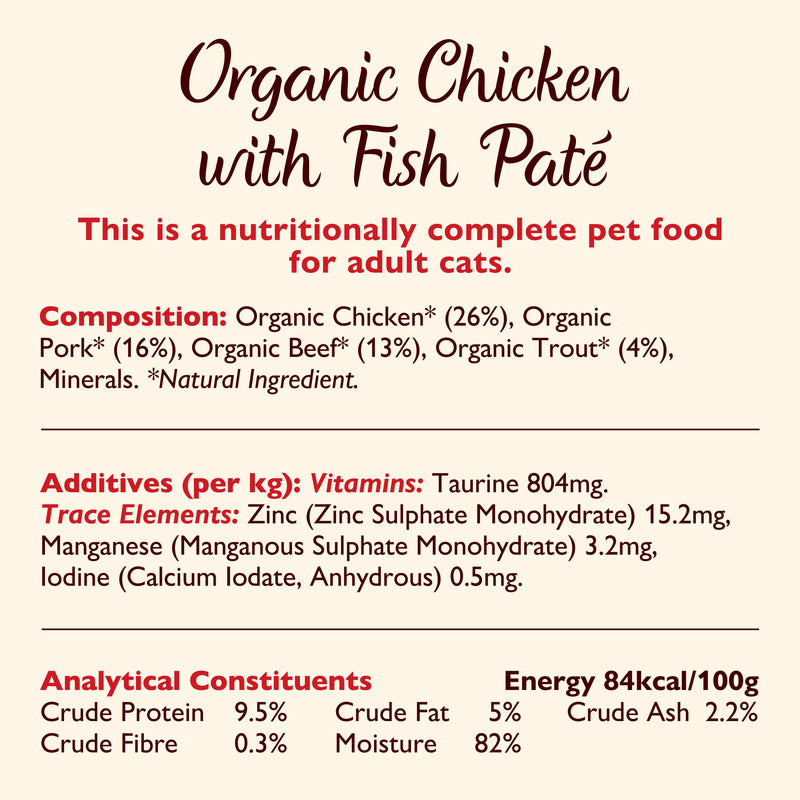 Lily's Kitchen organic fish pate cat food 85g - British product