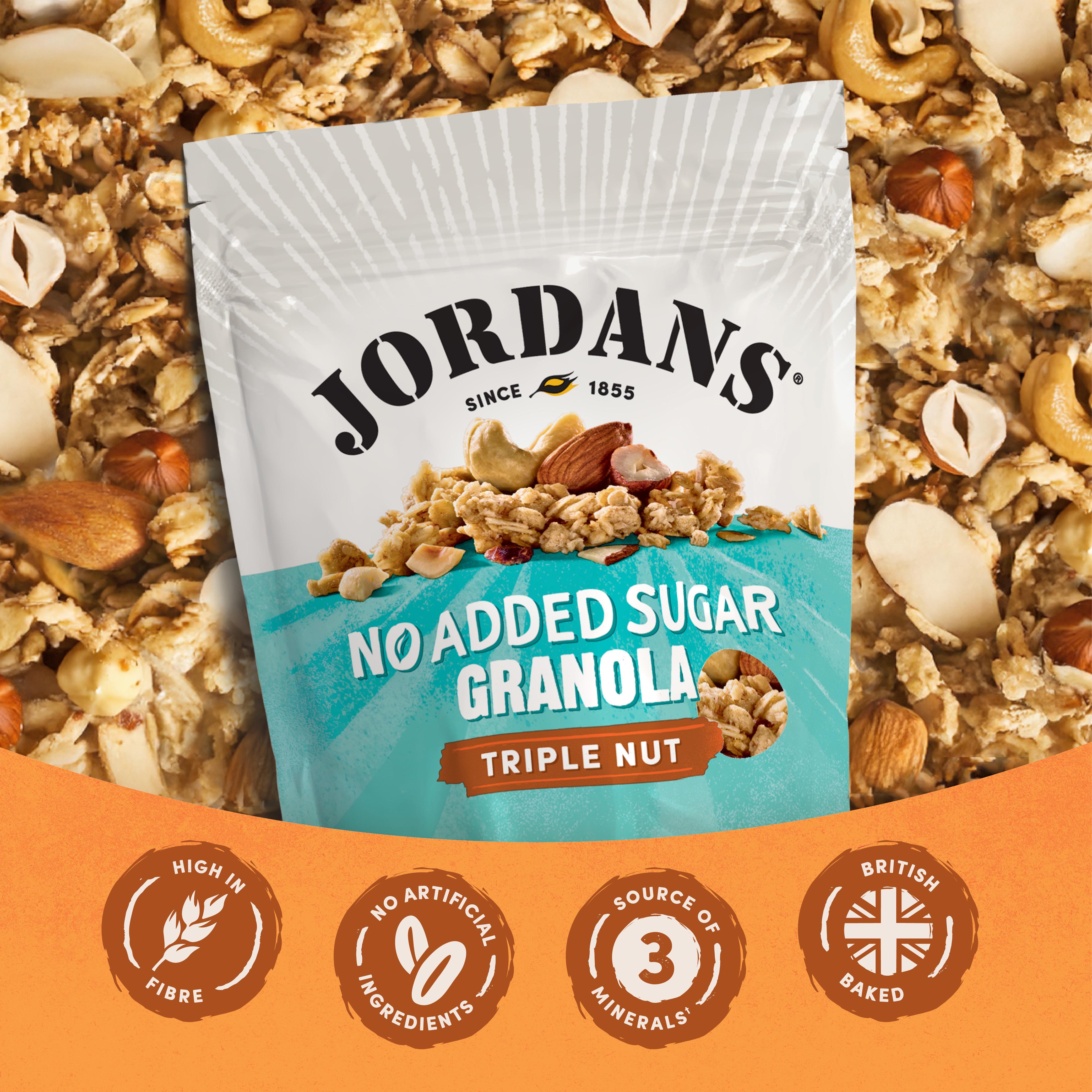Jordans no added sugar triple nut granola 425g, imported from the UK