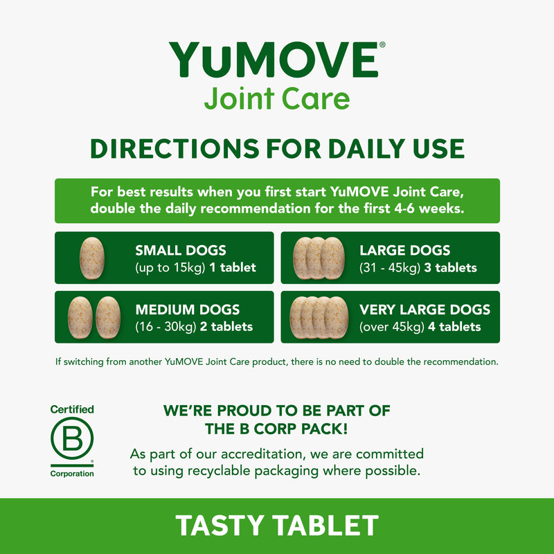 YuMove joint care tasty tablets for adult dogs 80 count (British brand)