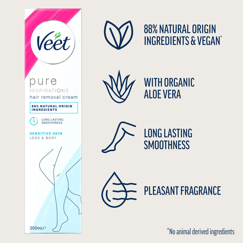 Veet hair wax cream sensitive skin 200ml, UK version