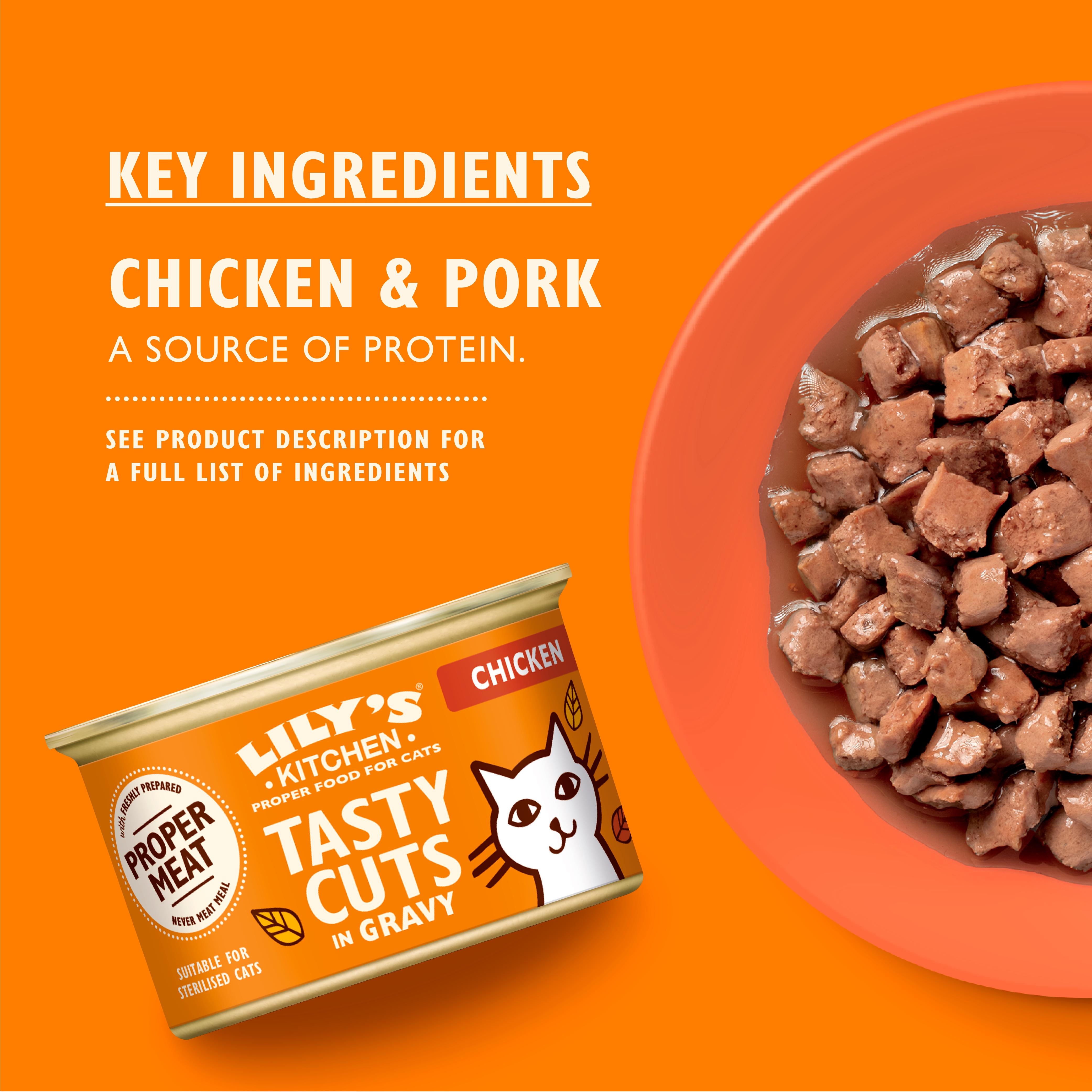 Lily's Kitchen chicken tasty cuts cat food 85g (British brand)