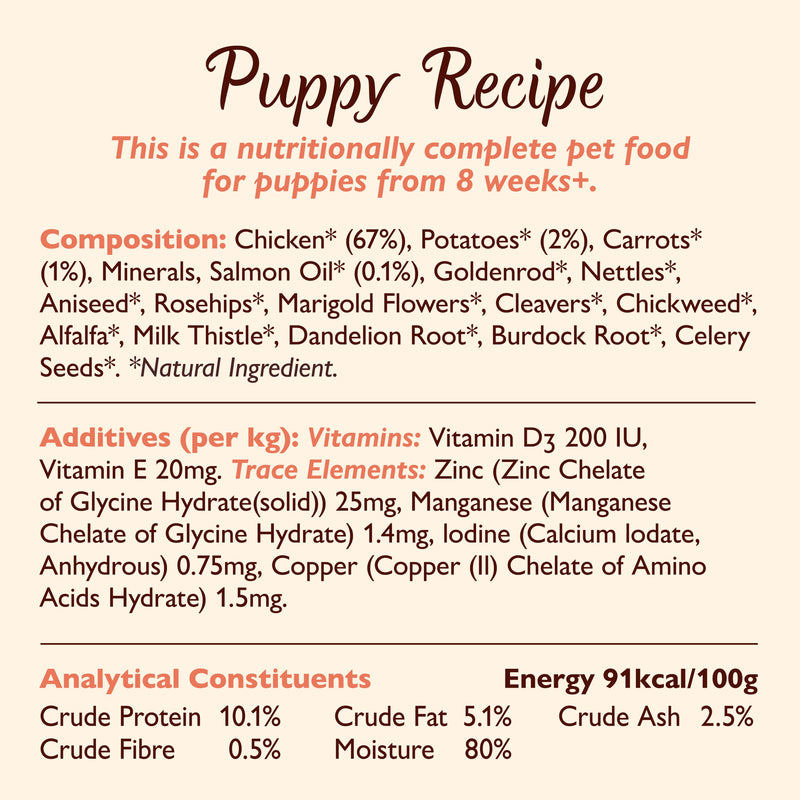 Lily's Kitchen puppy chicken wet food 150g, UK version