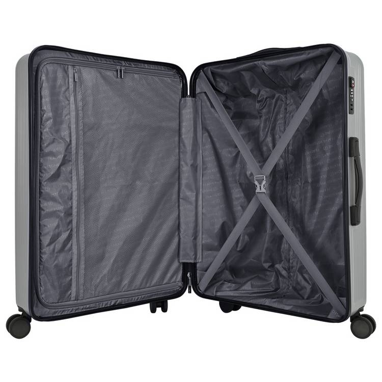 Featherstone 8 wheel hard suitcase medium silver - British product