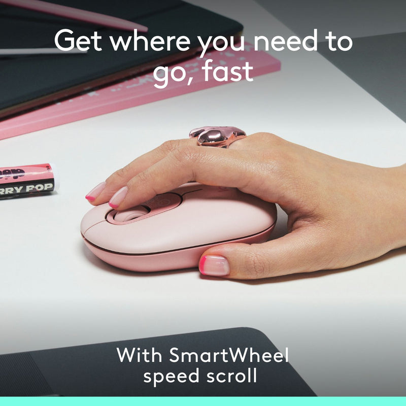 Logitech POP wireless mouse in rose, imported from the UK