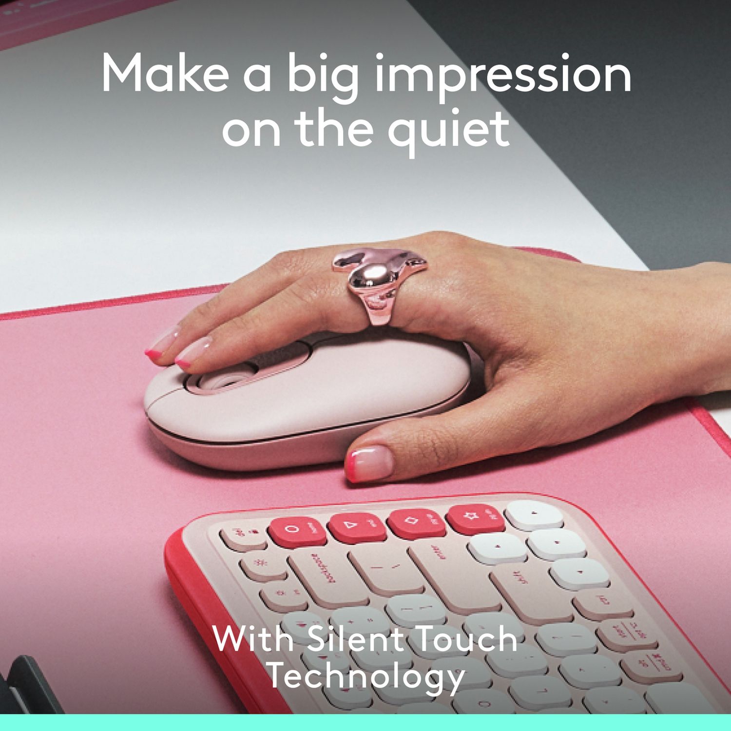 Logitech POP wireless mouse in rose, imported from the UK