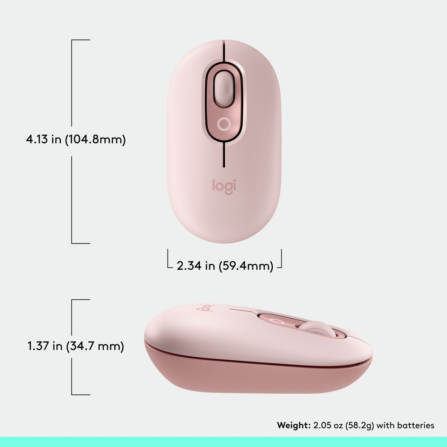 Logitech POP wireless mouse in rose, imported from the UK