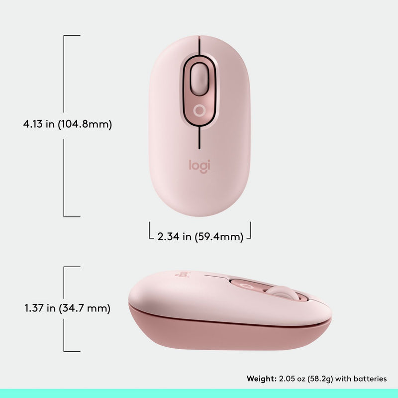 Logitech POP wireless mouse in rose, imported from the UK