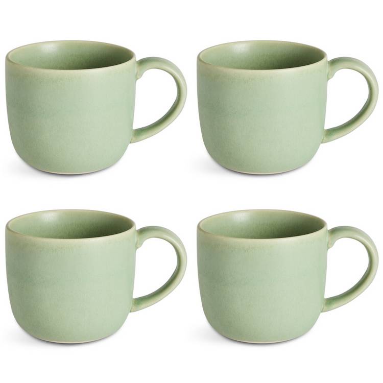 Habitat soft green stoneware mugs set of 4 (British brand)