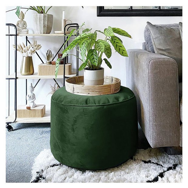 Rucomfy velvet pouffe emerald green - British product