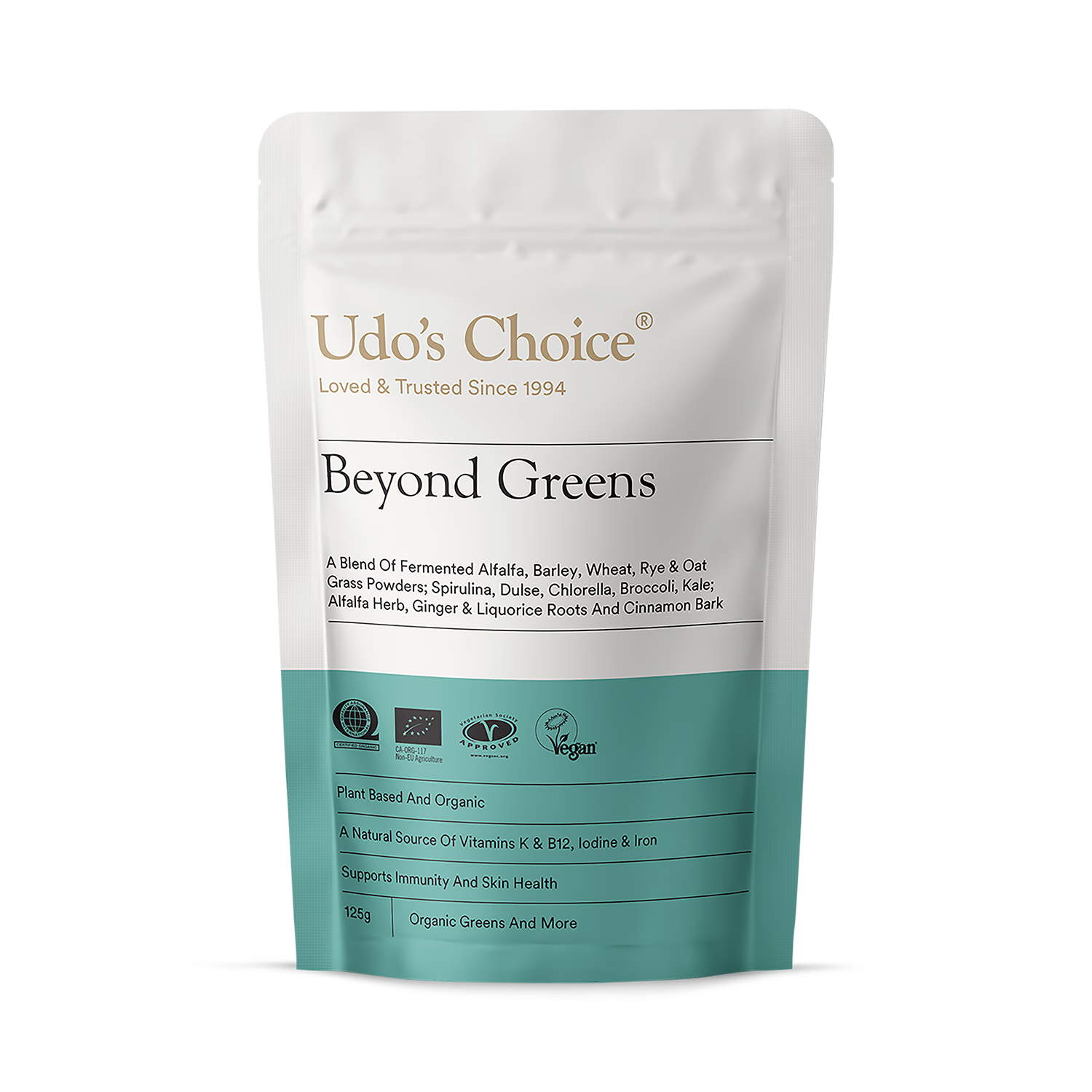Udo's Choice Beyond Greens organic greens powder 125g, imported from the UK