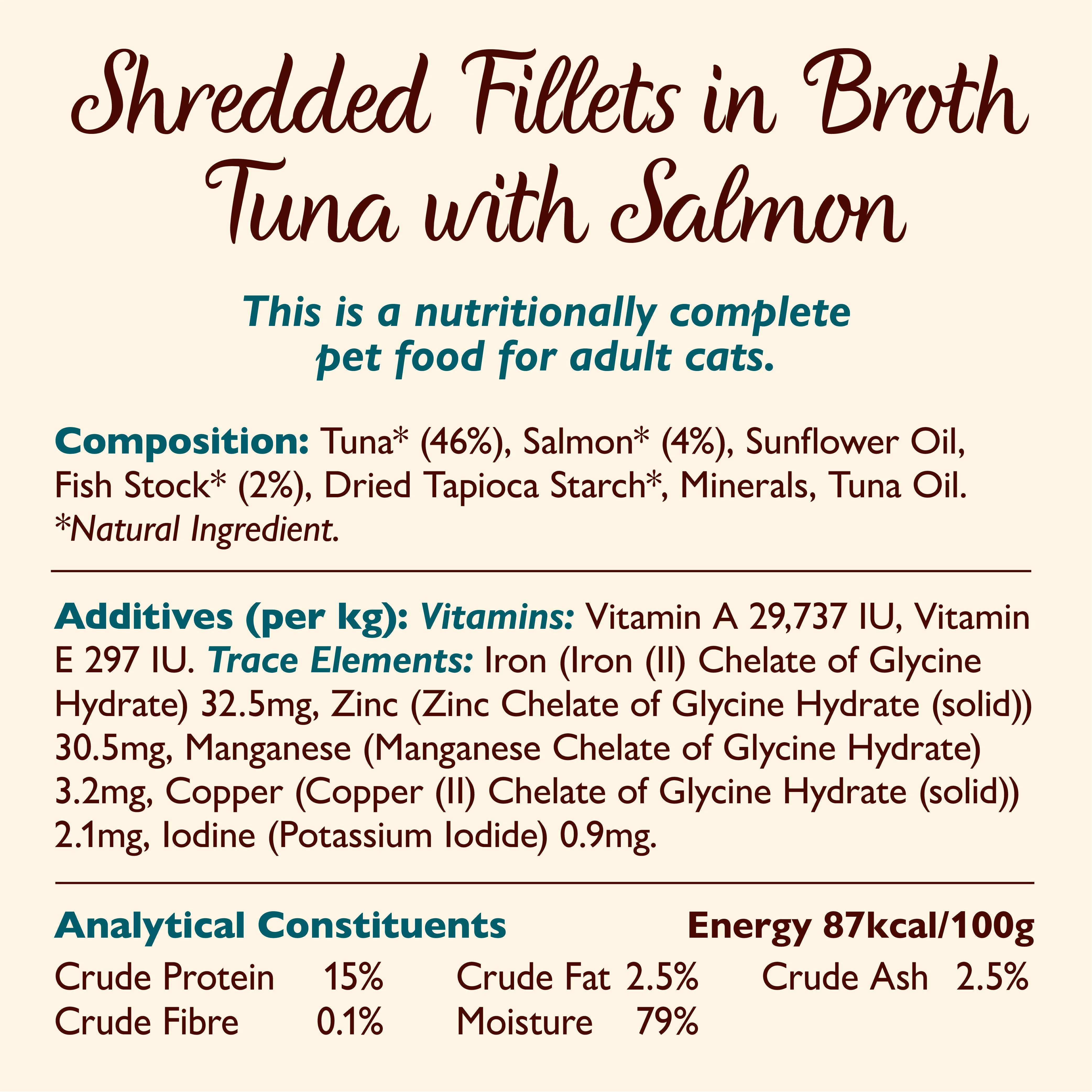 Lily's Kitchen cat food tuna salmon shredded fillets 70g (British brand)