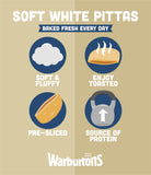 Warburtons white soft pittas 4 pack (British brand)