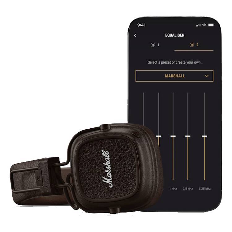Marshall Major V on-ear wireless headphones brown, imported from the UK