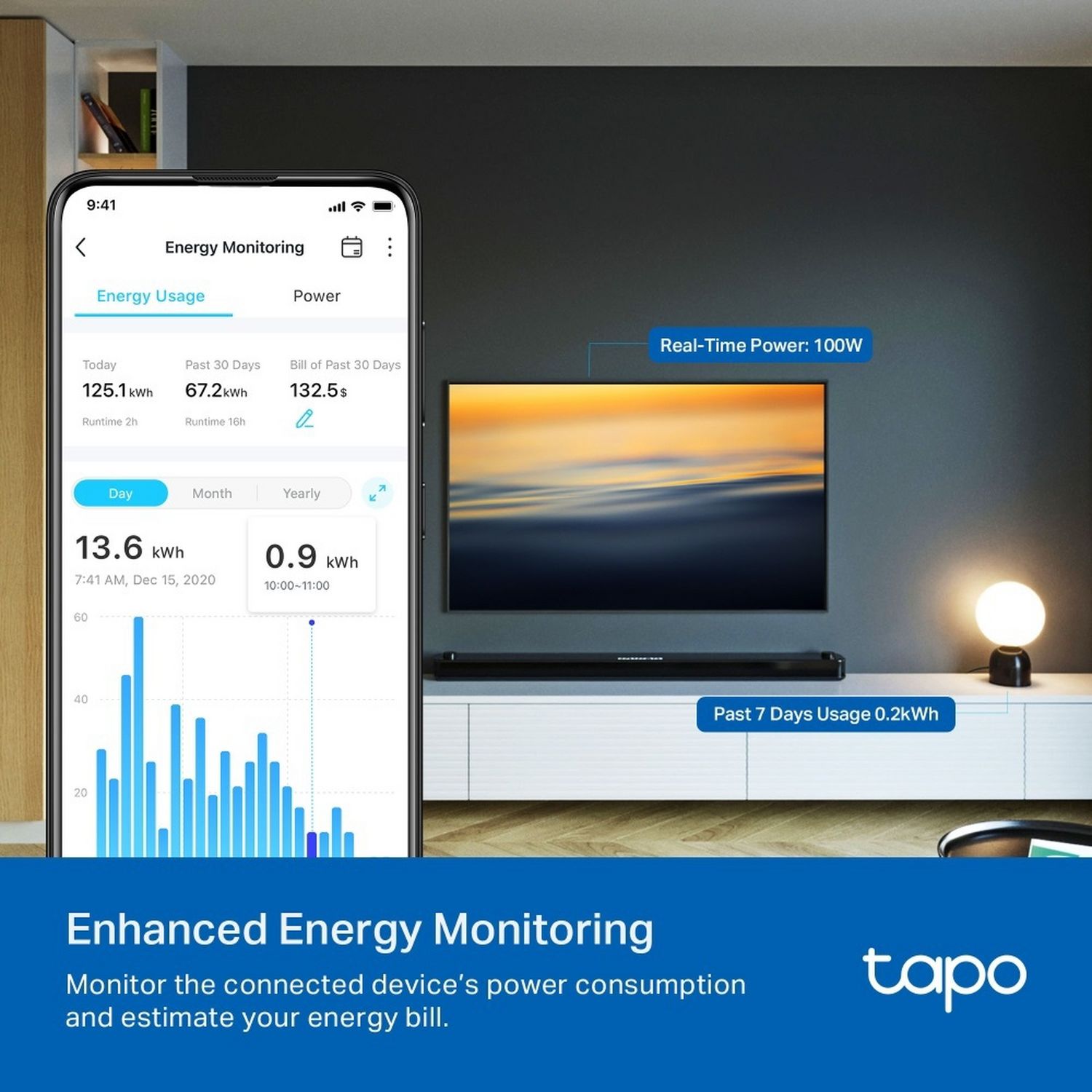 Tapo P304M smart plug with energy monitoring, imported from the UK