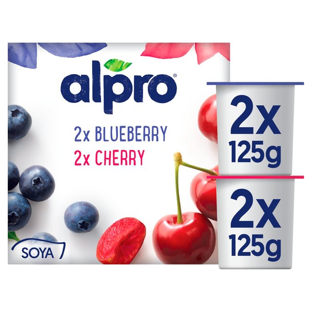 Alpro Blueberry & Cherry Yoghurt Alternative   4 x 125g GOODS M&S   