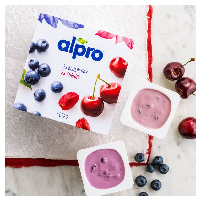 Alpro Blueberry & Cherry Yoghurt Alternative   4 x 125g GOODS M&S   