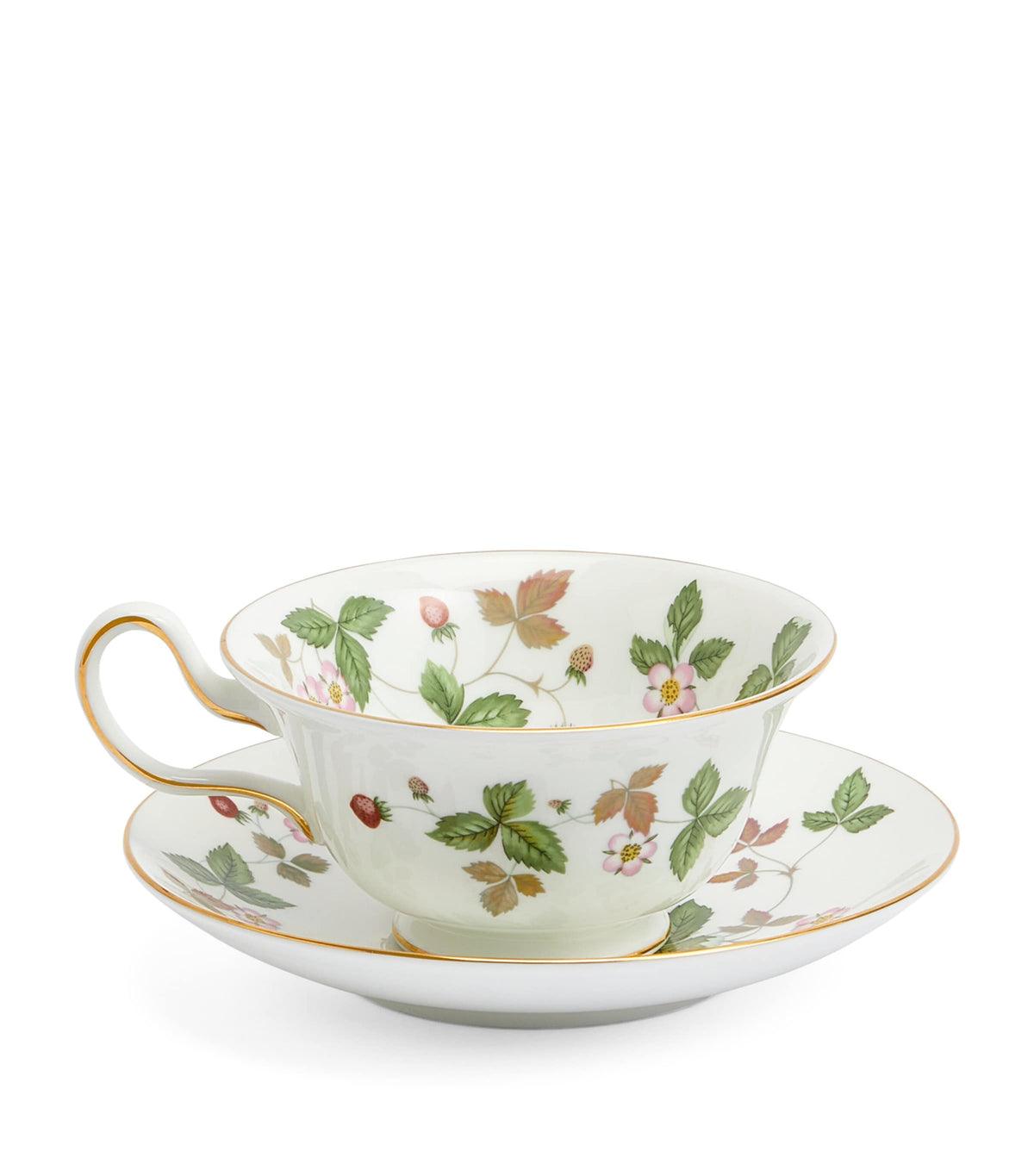 Wedgwood Wild Strawberry teacup and saucer (British brand)