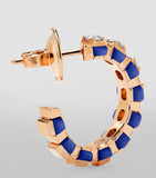MARLI New York rose gold hoop earrings lapis lazuli diamonds - British product