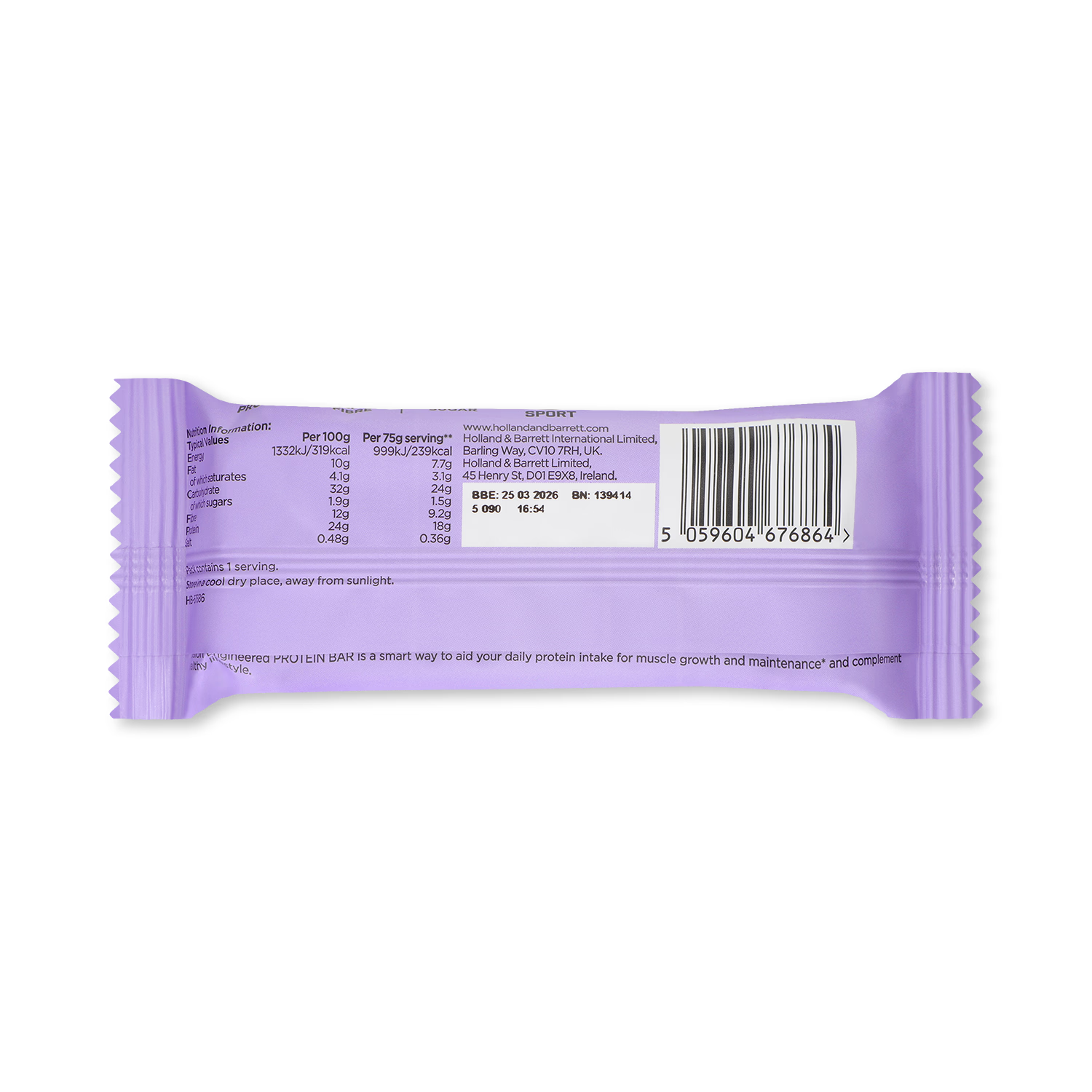 Precision Engineered protein flapjack milk chocolate 75g, imported from the UK