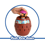 Pop Up Pirate children's game with barrel and swords - British product