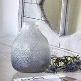 Ivyline Verre frosted glass vase in Atlantic blue, UK version