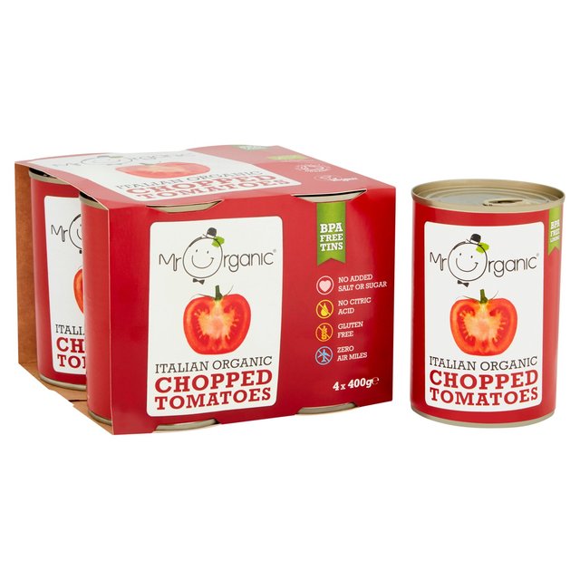 Mr Organic Italian Chopped Tomatoes   4 x 400g