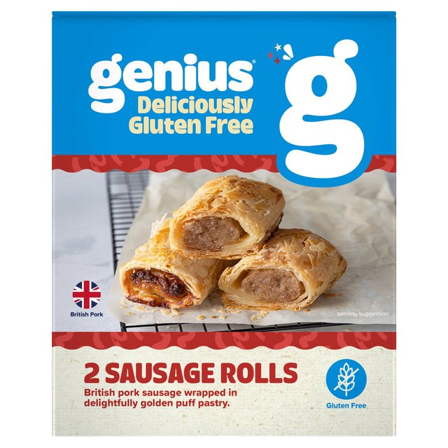 Genius Gluten Free Sausage Rolls   2 per pack GOODS M&S   