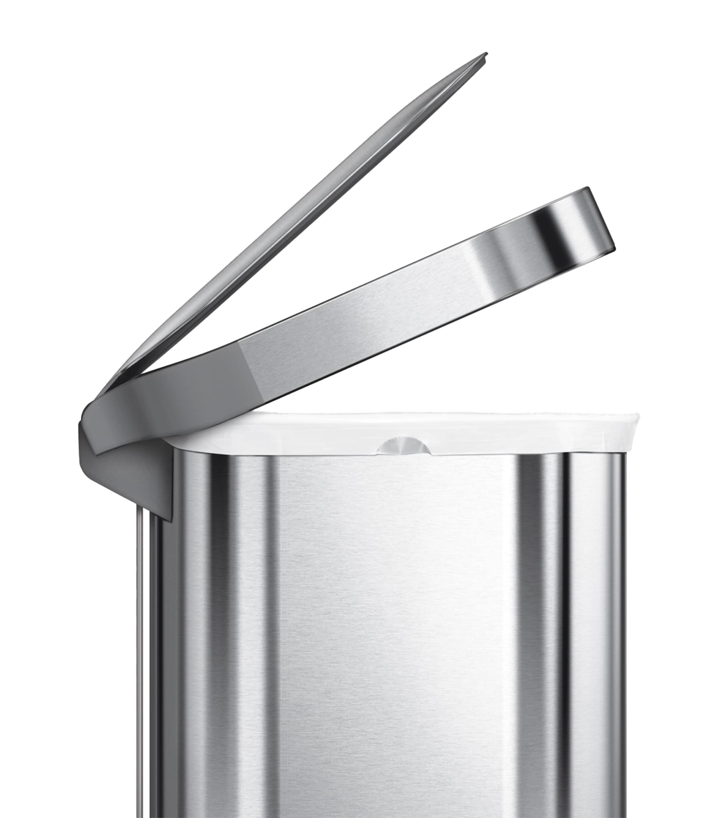 Simplehuman slim brushed steel pedal bin 45L - British product