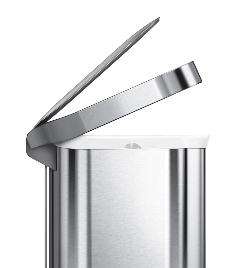Simplehuman slim brushed steel pedal bin 45L - British product