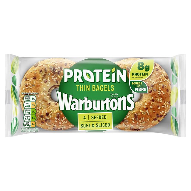 Warburtons Protein Thin Bagels   4 per pack