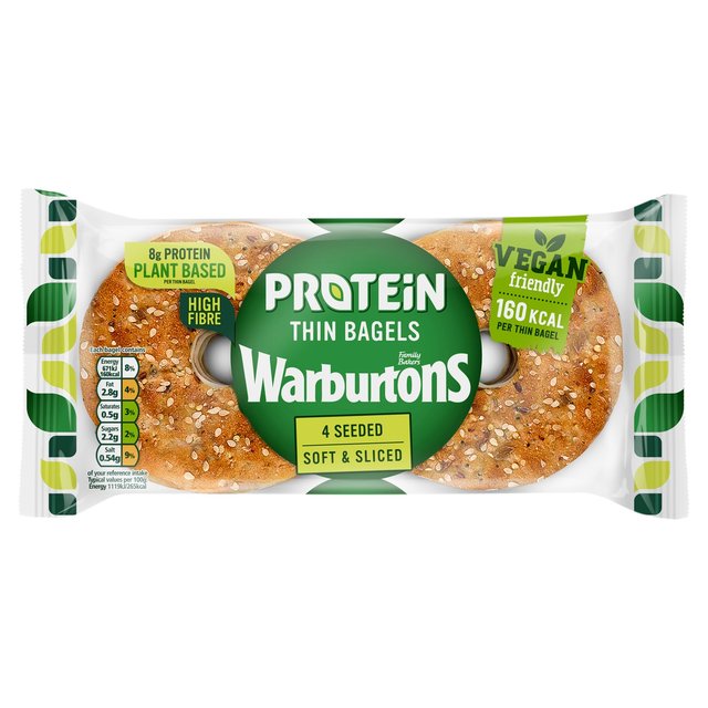 Warburtons Protein Thin Bagels   4 per pack