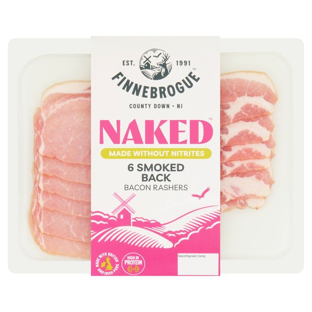 Finnebrogue Naked 6 Smoked Back Bacon    200g