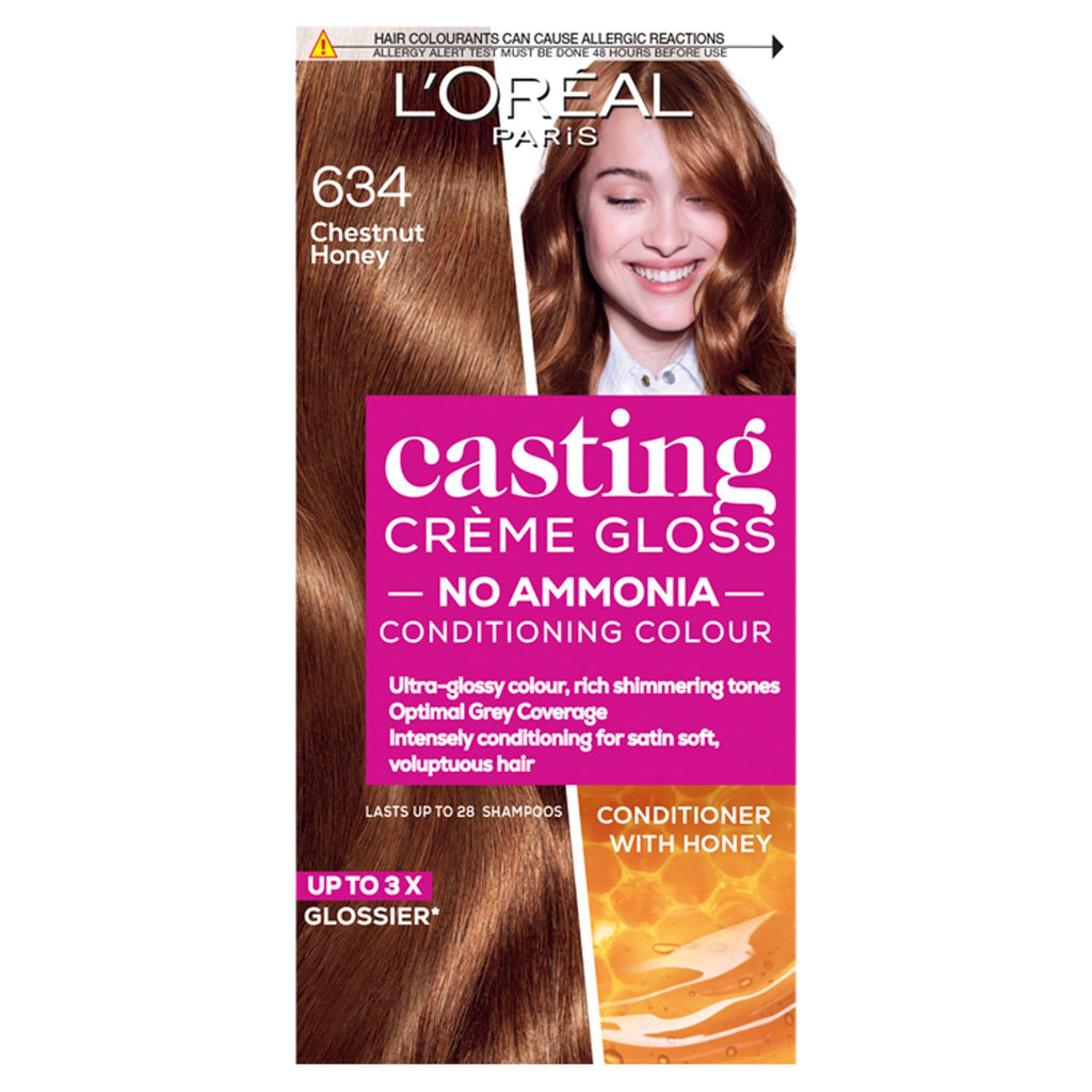 L'Oreal Paris Casting Creme Gloss Semi Permanent Hair Dye Chestnut Honey Brown 634