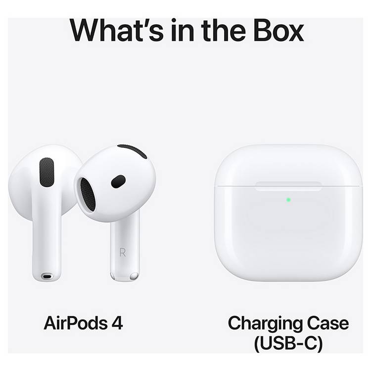 Apple AirPods 4 wireless earbuds with USB-C charging case (British brand)