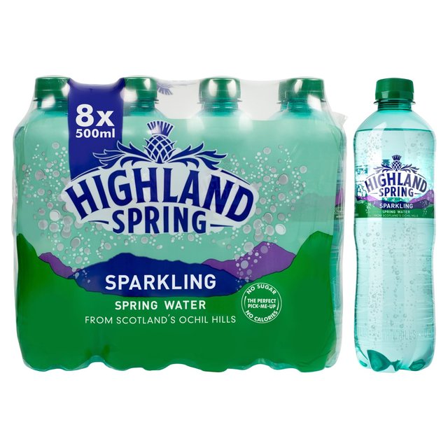 Highland Spring Sparkling Water   8 x 500ml GOODS M&S   