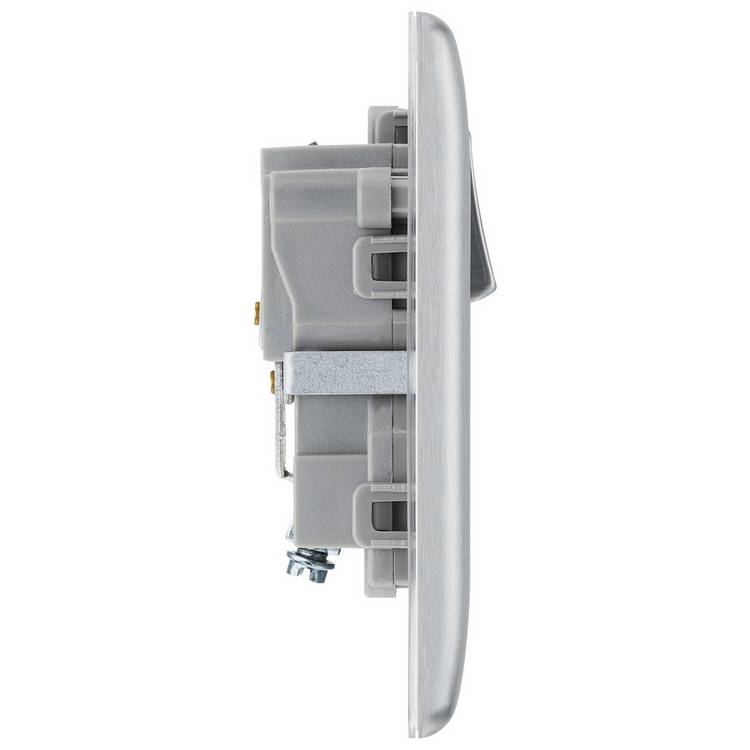 BG switched socket brushed stainless steel (British brand)