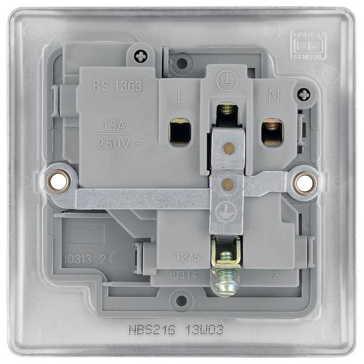 BG switched socket brushed stainless steel (British brand)