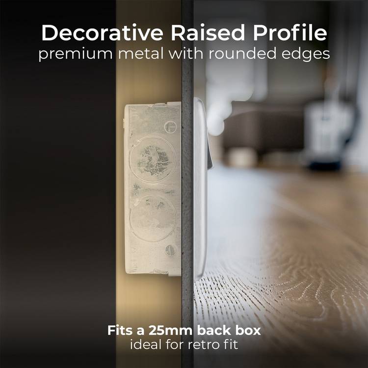 BG switched socket brushed stainless steel (British brand)