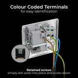 BG switched socket brushed stainless steel (British brand)