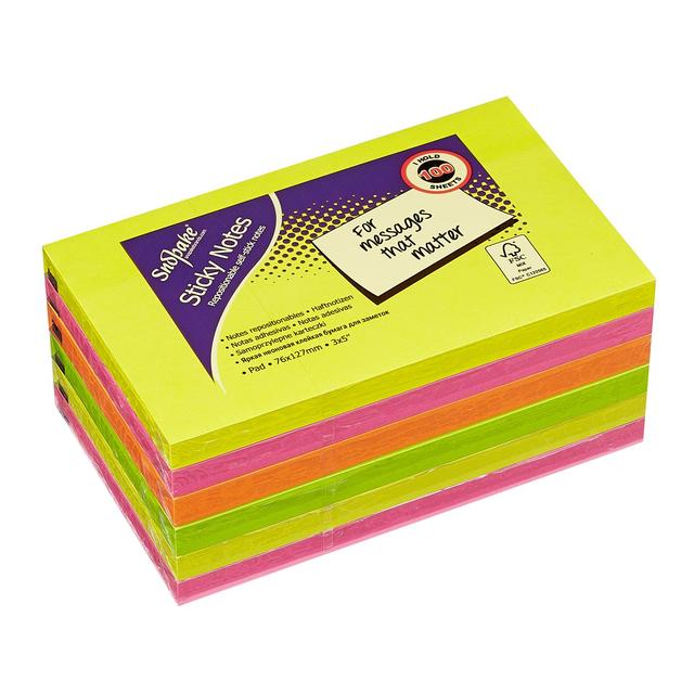 Sticky Note Cube Neon Assorted Pack