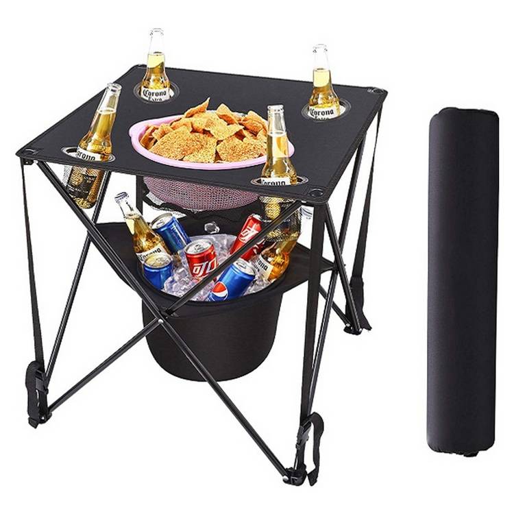 Pro Action folding camping table with cup holders, UK version