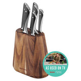 Tefal Jamie Oliver 6-piece knife set acacia wood block, imported from the UK
