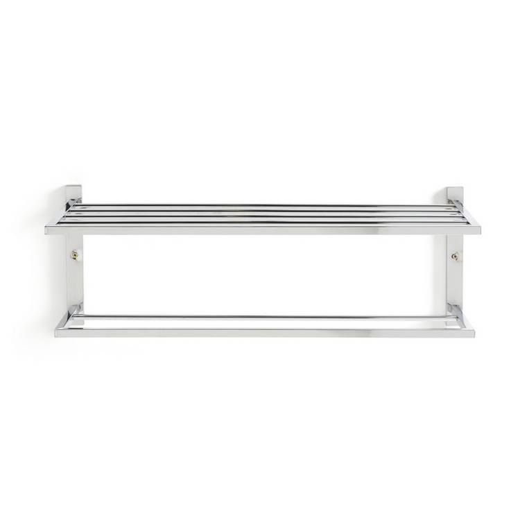 Habitat wall mounted towel rail and shelf chrome 63cm - British product