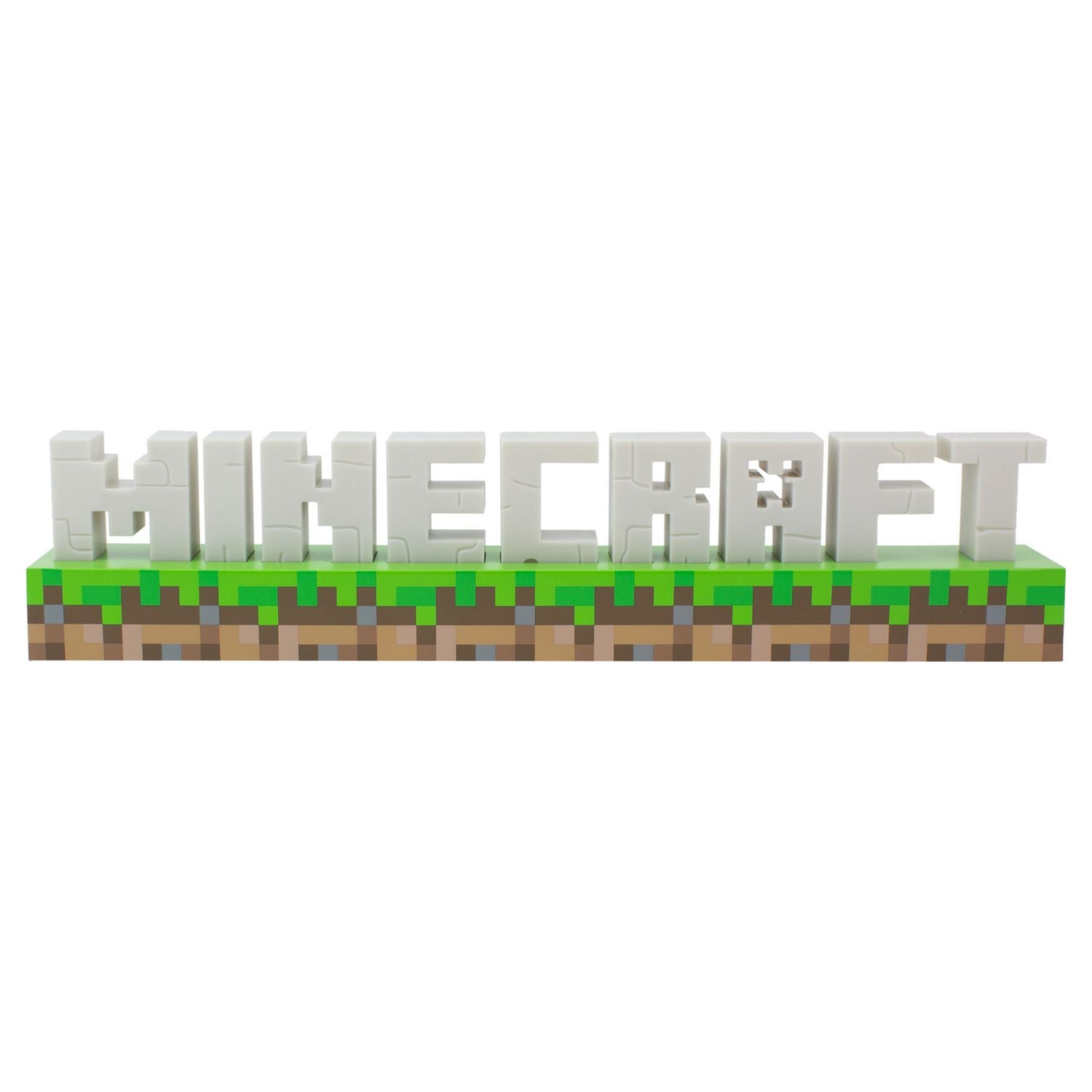 Minecraft logo LED night light green plastic base, imported from the UK