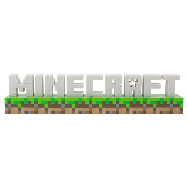 Minecraft logo LED night light green plastic base, imported from the UK