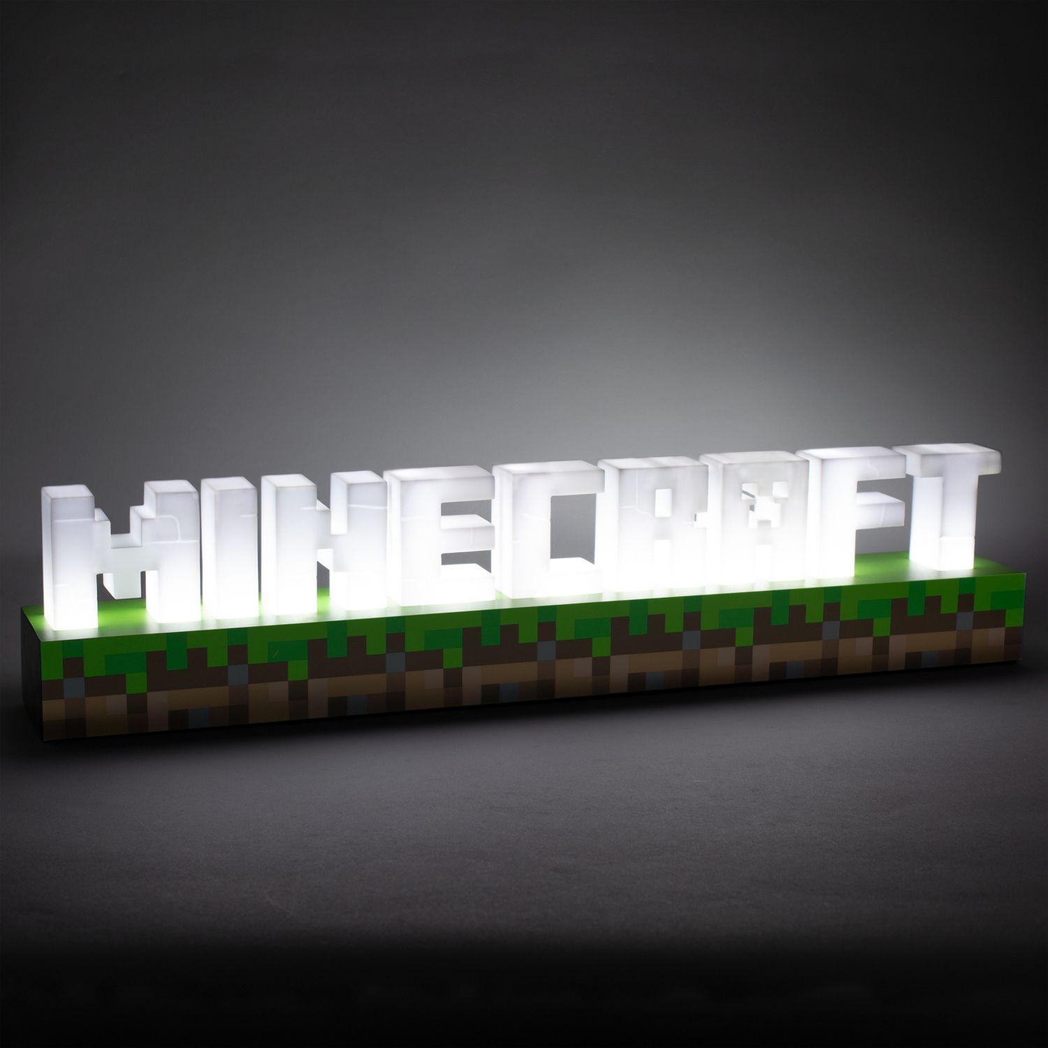 Minecraft logo LED night light green plastic base, imported from the UK