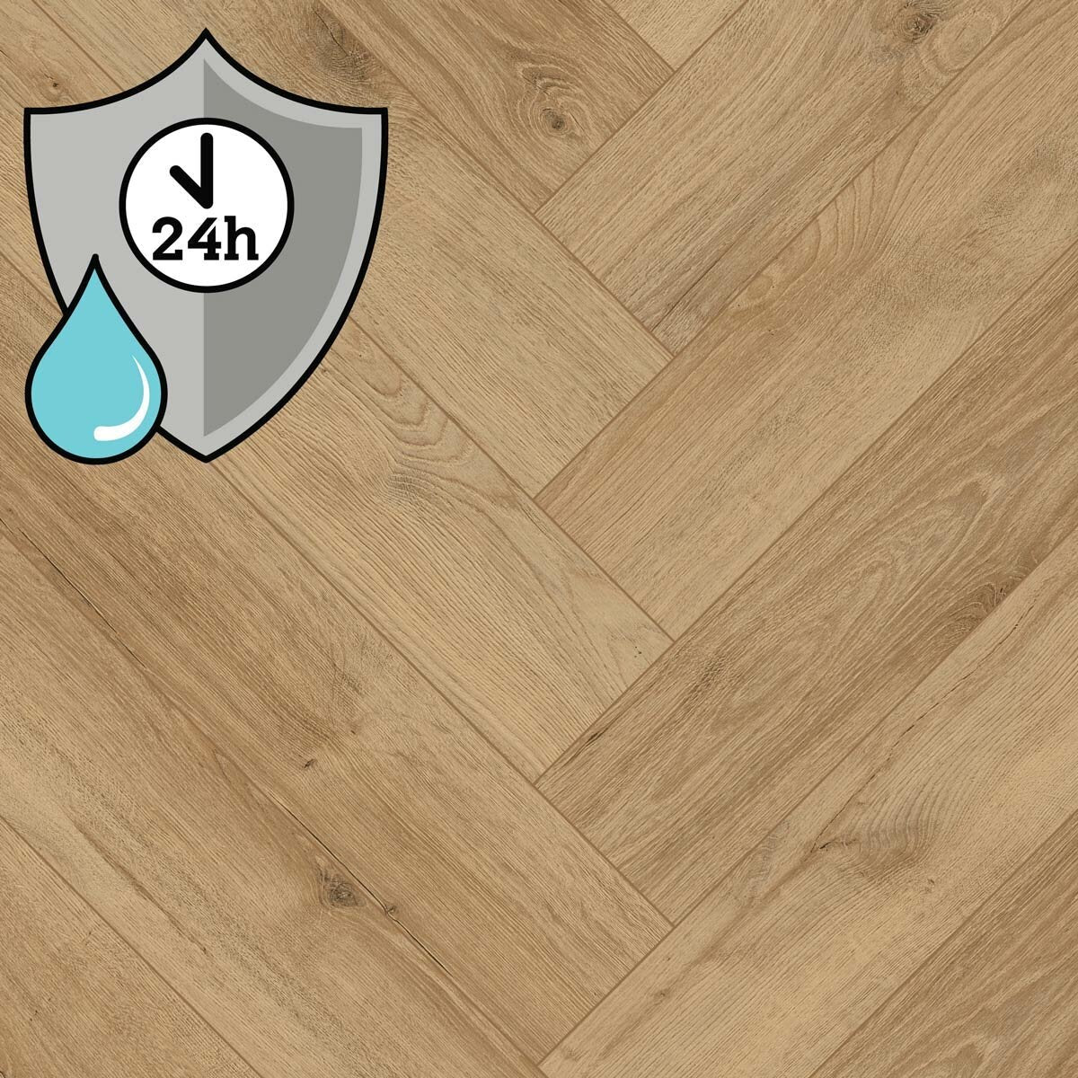 Golden Select herringbone laminate flooring Amboise 64.3x13.1cm (British brand)