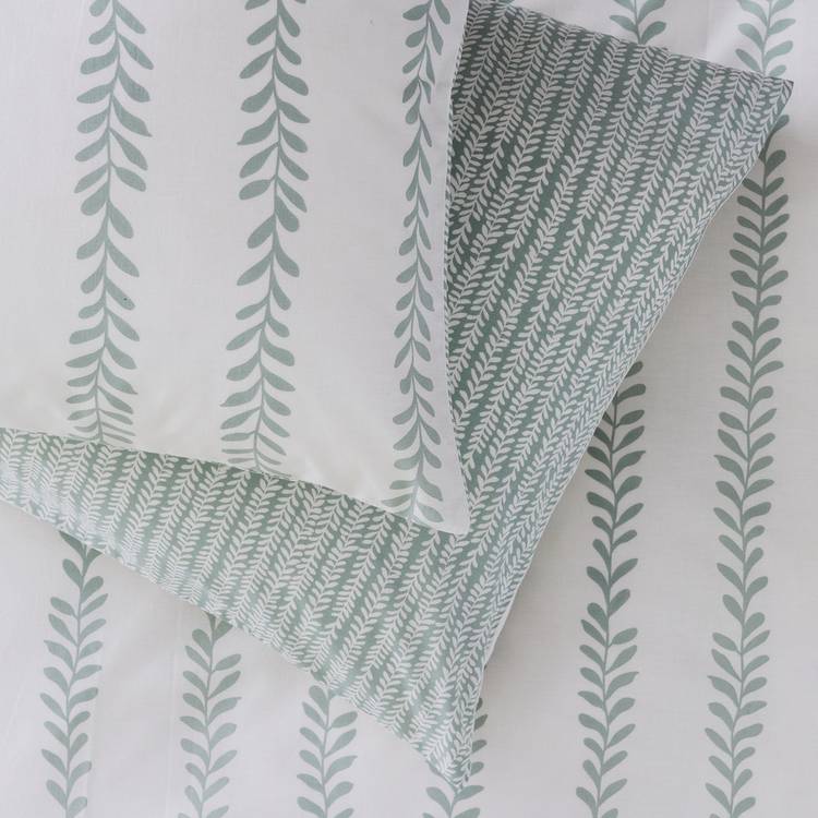 Argos Home bedding set leaf stripe green single (British brand)